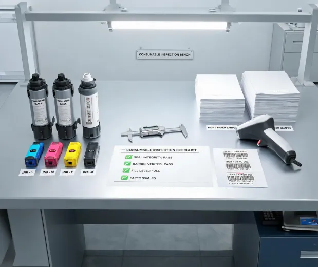 Printer consumables inspection bench